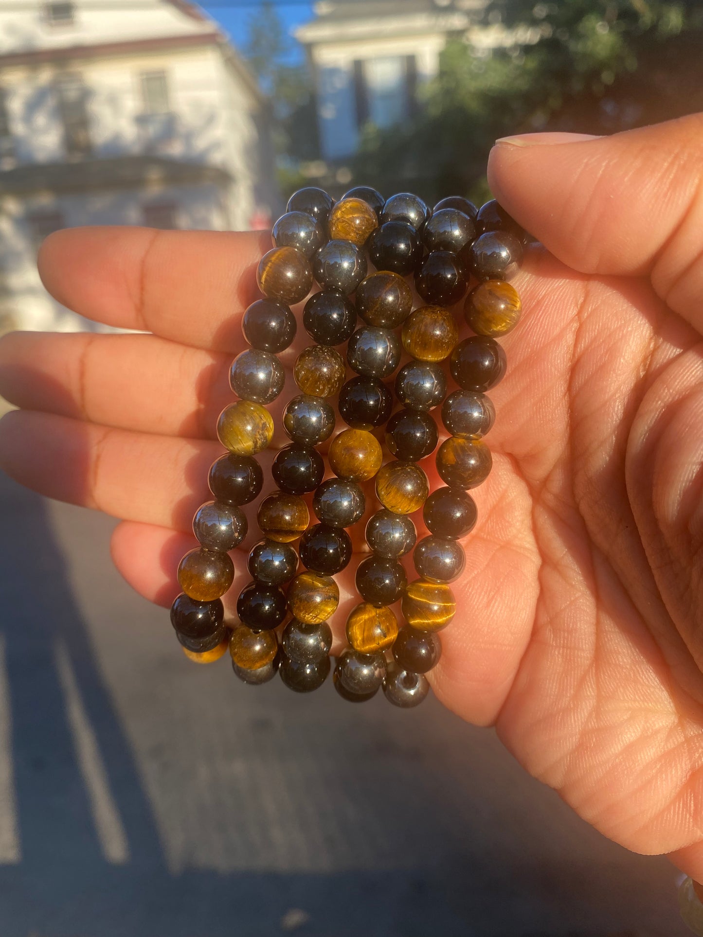 Tigers eye x Hematite x Black Onyx